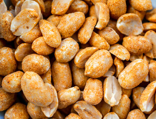 Fototapeta premium close up of dry roasted peanuts