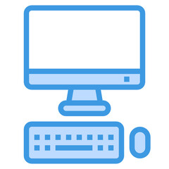 Computer blue outline icon