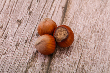 Hazelnut heap isolated over background