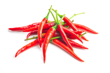 Red peppers or chili on a white background