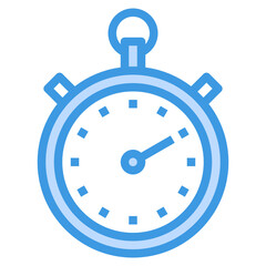 Stopwatch blue outline icon