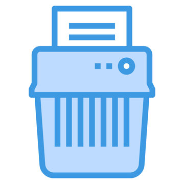 blue shredder with paper clip art preview