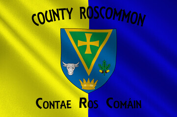 Flag of County Roscommon in Connacht of Ireland
