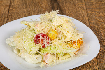 Caesar salad with chicken breast