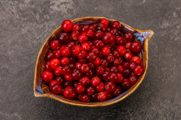 Sweet and tasty cranberry in the bowl