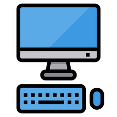 Computer filled outline icon