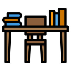Desk filled outline icon