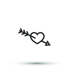 Vector Cupid arrow icon vector element for trendy design. Simple pictogram for mobile concept and web apps. Vector line valentine's falling in love isolated icon