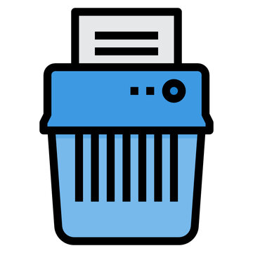 blue shredder with paper clip art preview