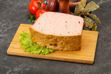 Homemade baked traditional meat loaf