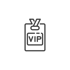 Vip member badge line icon