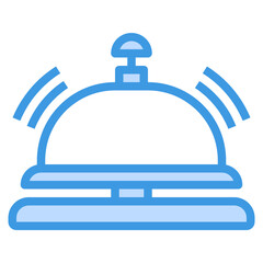 Hotel Bell blue outline icon