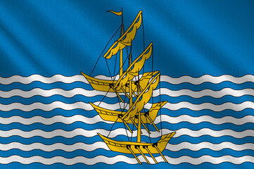 Flag of Waterford city in Munster of Ireland