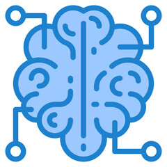 Fototapeta premium brain blue style icon