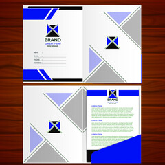 File cover design in blue color with letterhead