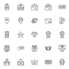 VIP, premium line icons set