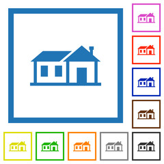 Family house flat framed icons