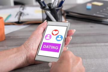 Online dating concept on a smartphone