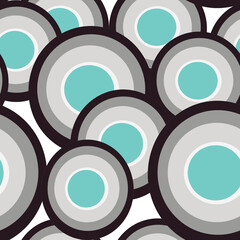 Geometric circles striped turquoise on wgite background seamless pattern for all prints. Graphics design.