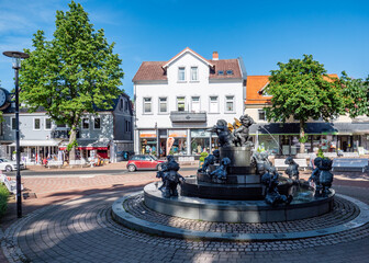 Marktplatz von Bad Harzburg mit Brunnen