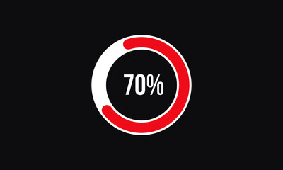 Circle Percentage Diagrams Showing 70% Ready-to-use for web Design, user interface (UI) or Infographic - Indicator with Red
