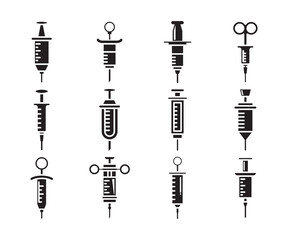 syringe icons set vector illustration