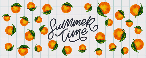 summer sale banner with fruits orange letter vector