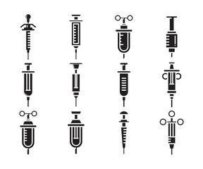 Fototapeta na wymiar syringe icons set vector illustration