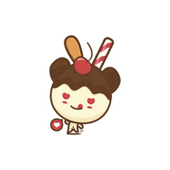 cartoon mascot ice cream ball