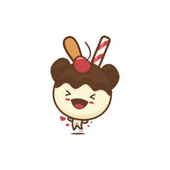 cartoon mascot ice cream ball