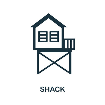 Shack flat icon. Colored filled simple Shack icon for templates, web design and infographics