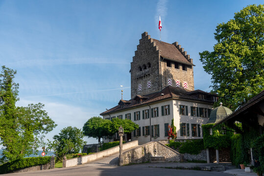 Uster Castle and surroundings on a clear summer morning