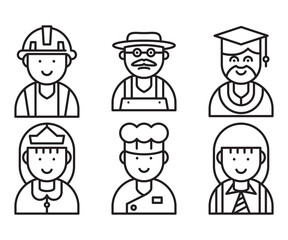 people and profession profile avatar vector set