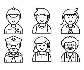 occupation and profession profile avatar vector set