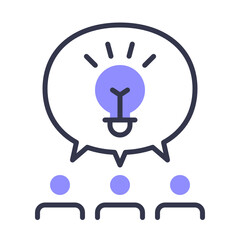 Colored line brainstorming icon
