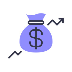 Colored line profit icon