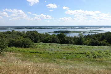 Fototapeta na wymiar Dnipro river. Beautiful landscape, summer day