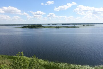 Dnipro river. Beautiful landscape, summer day