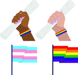 Symbol of freedom for LGBT movement. Multinationality of the LGBT movement.