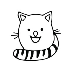 Cat hand drawn outline doodle icon. Domestic animal - cat vector sketch illustration for print, web, mobile and infographics isolated on white background. Doodle cartoon style.
