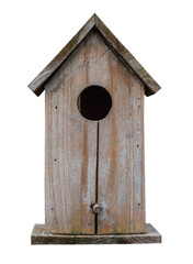 old vintage nesting box on white isolated