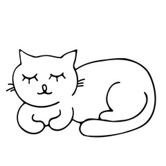 Cat hand drawn outline doodle icon. Domestic animal - cat vector sketch illustration for print, web, mobile and infographics isolated on white background. Doodle cartoon style.