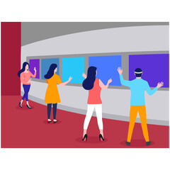 People enjoying VR technology