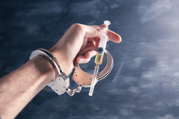 handcuffed and syringe
