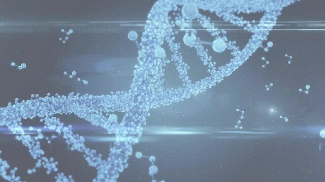 Animation of dna strand and molecules