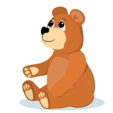 vector illustration of a smiling teddy bear isolated on a white background