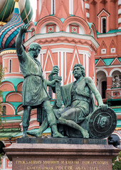 Fototapeta na wymiar Monument citizen Minin and Prince Pozharsky on Red Square