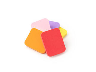 Full color powder puff on white background