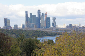 Obraz premium View from Vorobyovy Hills on the Moscow-City