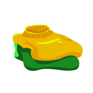 yellow sweater green folded clothes clip art preview